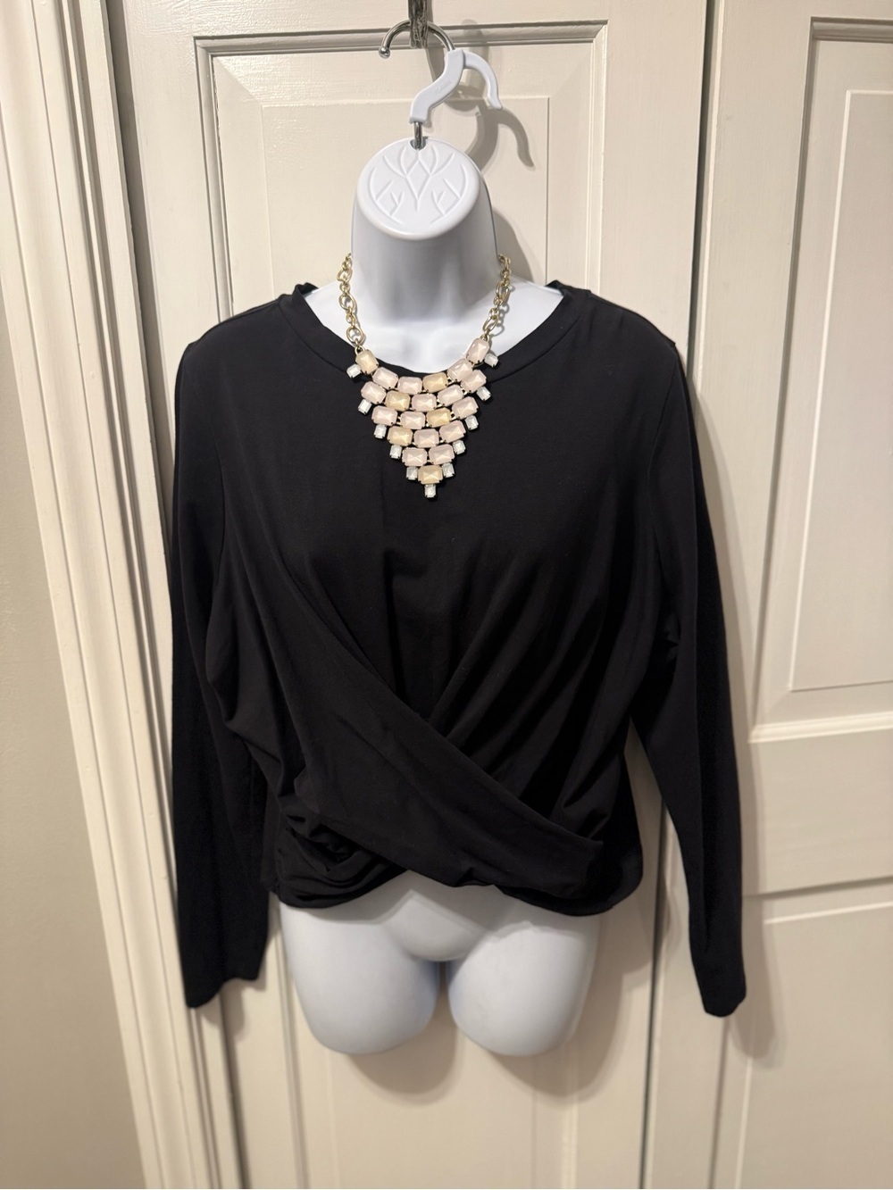Eloquii Crossover Long-Sleeve Twist Front Top